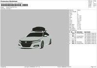Honda White Car Embroidery File 4 Sizes