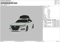 Honda White Car Embroidery File 4 Sizes