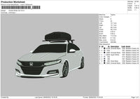 Honda White Car Embroidery File 4 Sizes