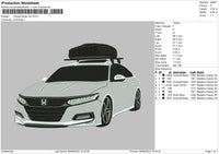 Honda White Car Embroidery File 4 Sizes