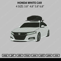 Honda White Car Embroidery File 4 Sizes