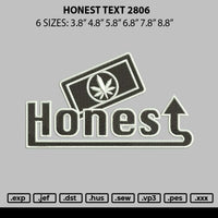 Honest Text 2806 Embroidery File 6 sizes