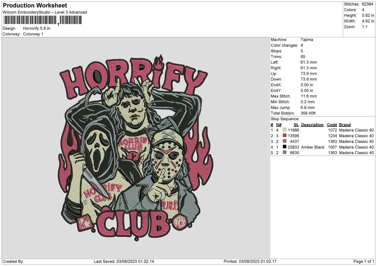 Horrorify Embroidery File 6 sizes – Master Digitizer