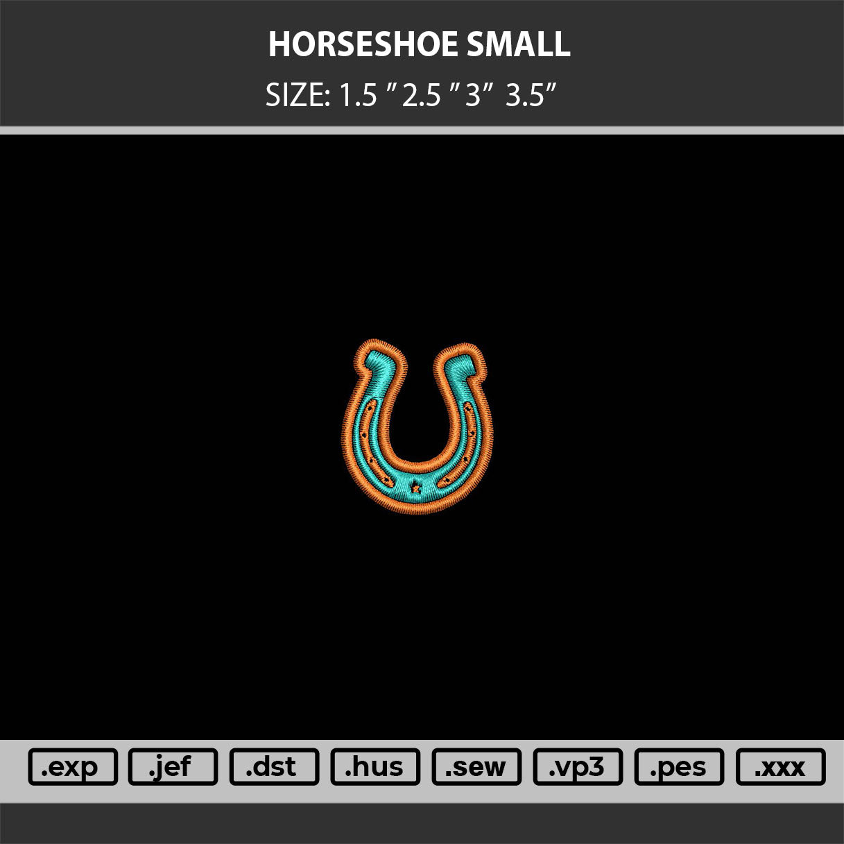 Horseshoe small Embroidery Machine Design File