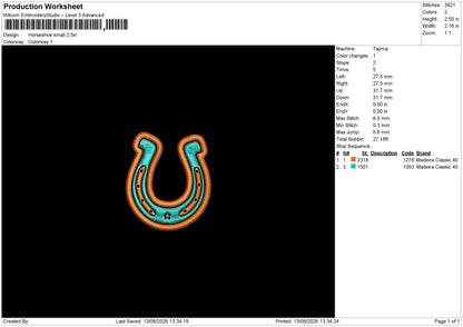 Horseshoe small Embroidery Machine Design File