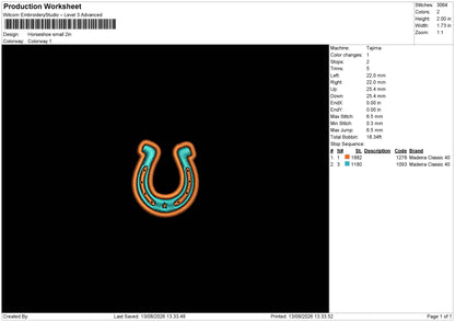 Horseshoe small Embroidery Machine Design File