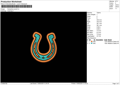 Horseshoe small Embroidery Machine Design File