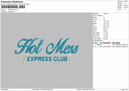 Hot Mess Embroidery File