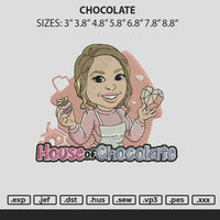 Chocolate Embroidery File 6 sizes
