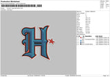 Hosuton H Embroidery File 6 sizes