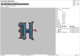 Hosuton H Embroidery File 6 sizes