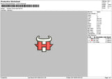 Htext Bull Embroidery File 6 sizes