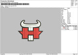 Htext Bull Embroidery File 6 sizes