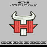 Htext Bull Embroidery File 6 sizes