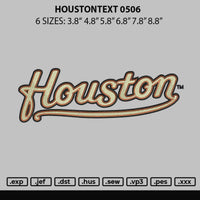 Houstontext 0506 Embroidery File 6 sizes