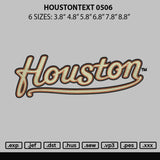 Houstontext 0506 Embroidery File 6 sizes