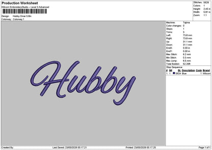 Hubbytext 2305 Embroidery File 6 sizes