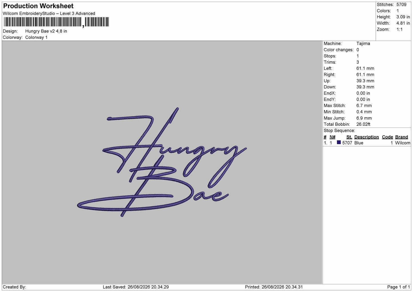 Hungry Text V2 Embroidery Machine Design File 6 sizes