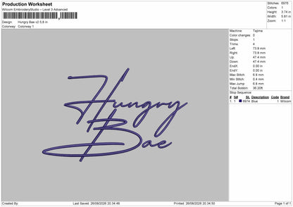 Hungry Text V2 Embroidery Machine Design File 6 sizes