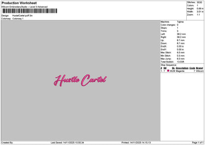Hustletext Embridery File 6 sizes