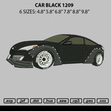 Car Black 1209 Embroidery File 6 sizes