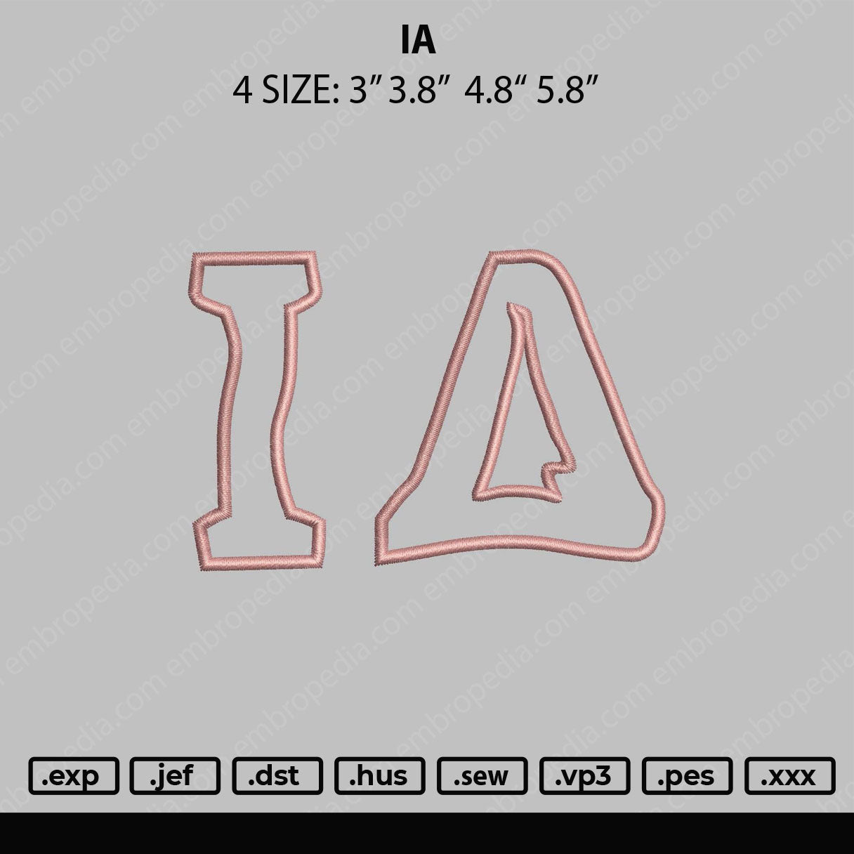 IA Embroidery File 4 size