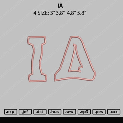 IA Embroidery File 4 size