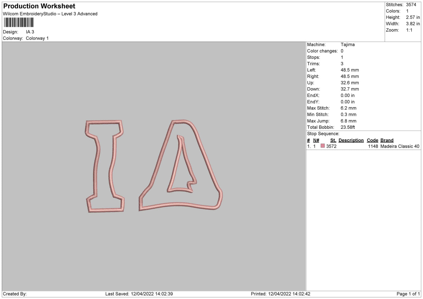 IA Embroidery File 4 size