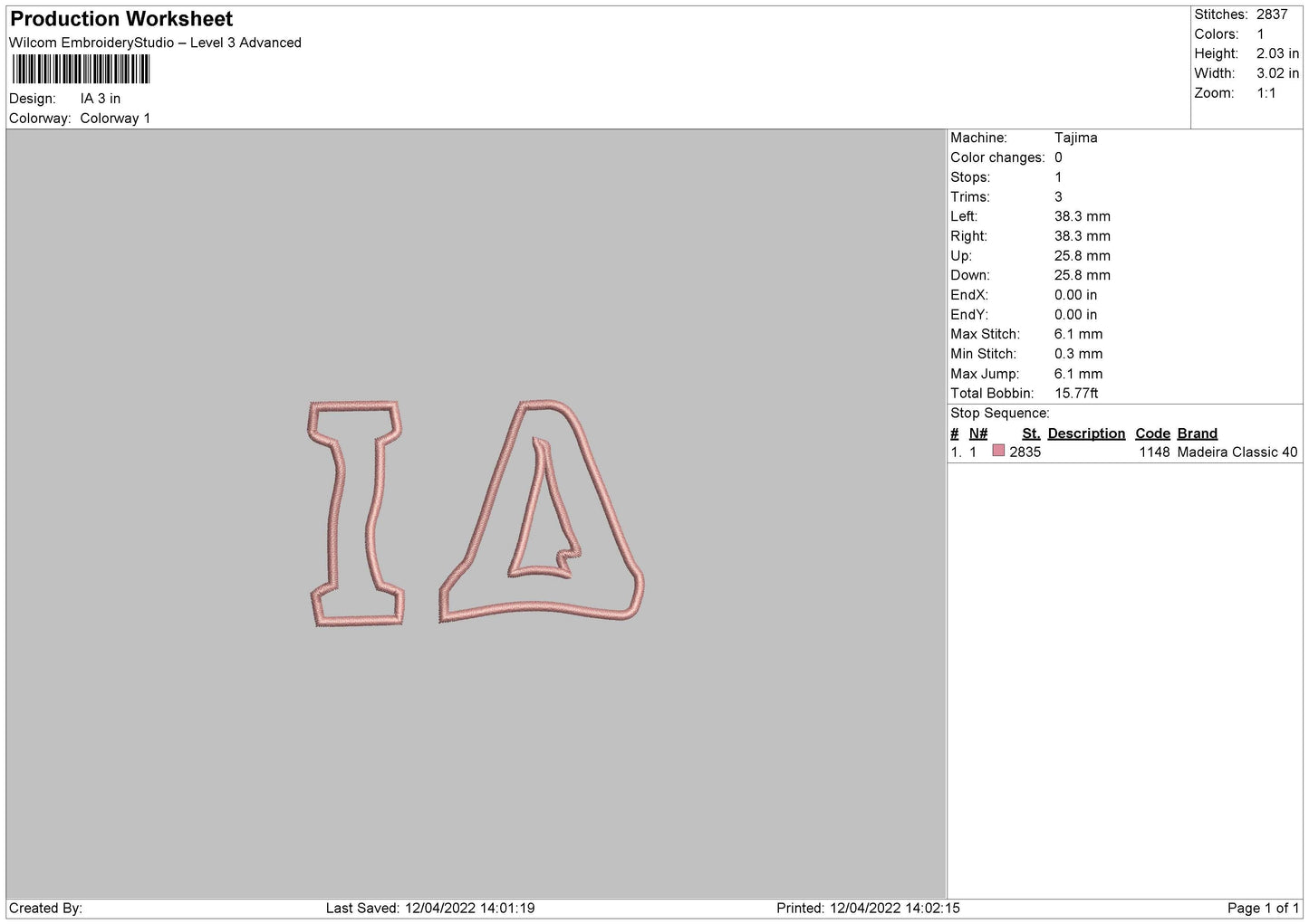IA Embroidery File 4 size