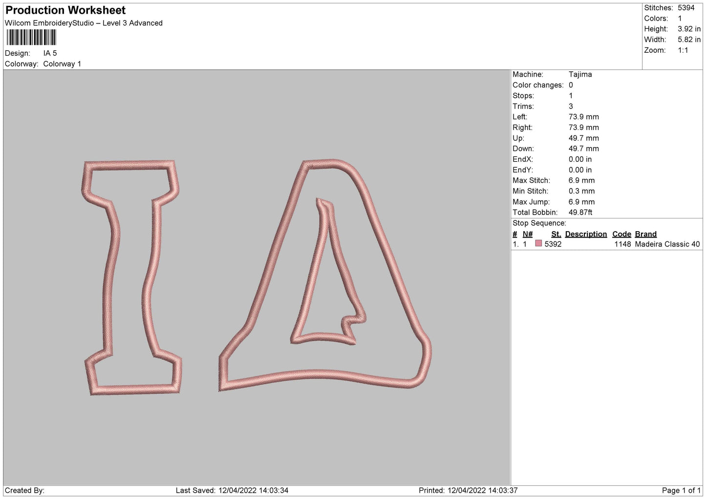 IA Embroidery File 4 size