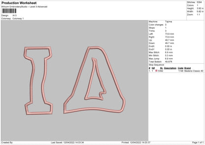 IA Embroidery File 4 size