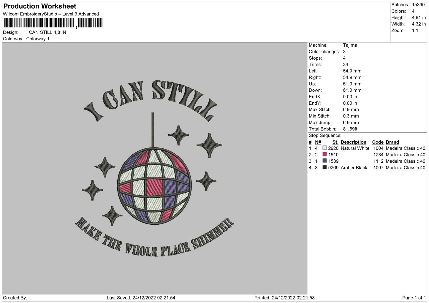 I Can Still Embroidery File 6 sizes