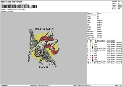 Icarustext Embroidery File 6 sizes