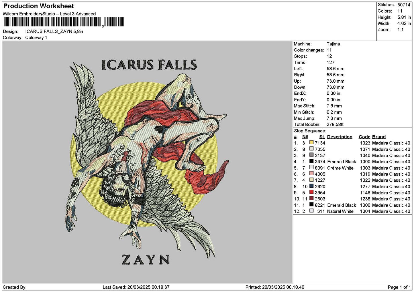 Icarustext Embroidery File 6 sizes