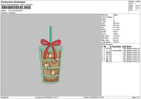 Ice Coffee 0104 Embroidery File 6 sizes