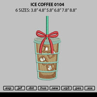Ice Coffee 0104 Embroidery File 6 sizes