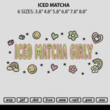 Iced Matcha Embroidery File 6 sizes
