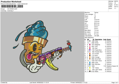 Ice Dream Embroidery File 5 sizes