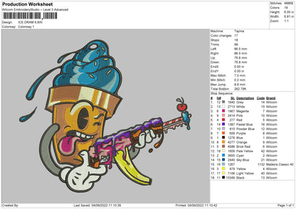 Ice Dream Embroidery File 5 sizes