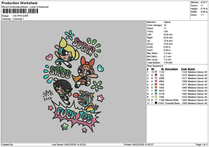 Ice Ppg Embroidery File 6 sizes
