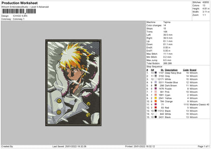 Ichigo Embroidery File 4 size