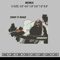 Monji Embroidery File 6 sizes