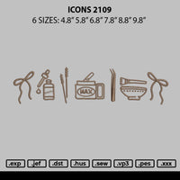 Icons 2109 Embroidery File 6 sizes