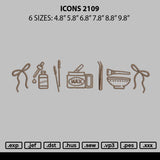 Icons 2109 Embroidery File 6 sizes
