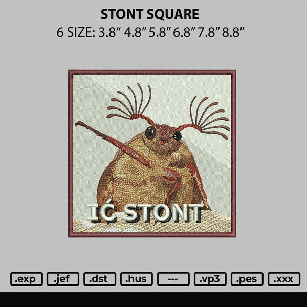 Stont Square Embroiery File 6 sizes