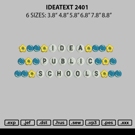 Ideatext 2401 Embroidery File 6 sizes