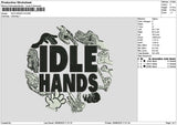 Idletext v2 Embroidery File 6 sizes