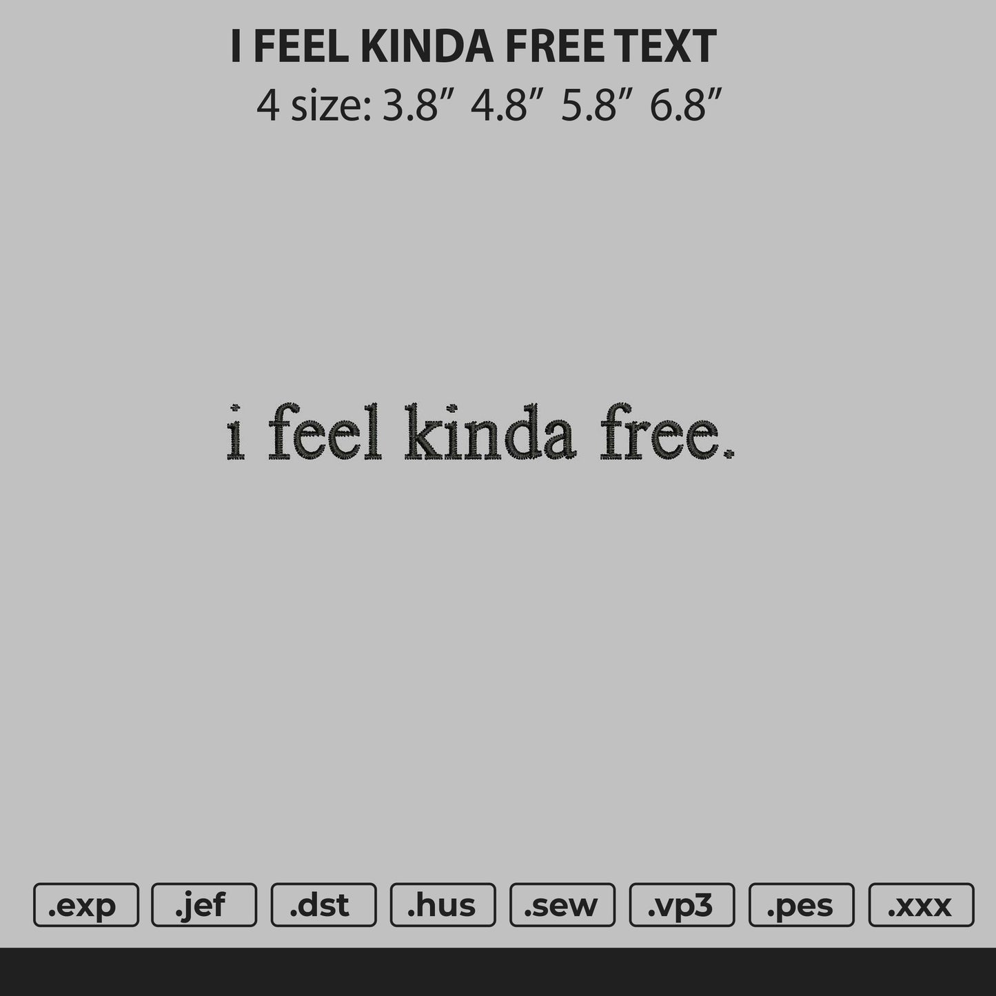 Quotes 01 Embroidery File 4 size