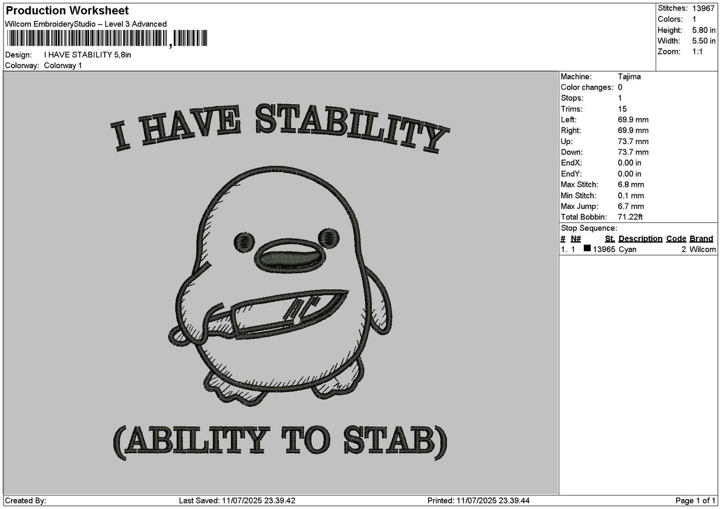 Abilitytext Embroidery File 6 sizes