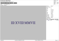 Roman Numerals 05 Embroidery File 6 sizes